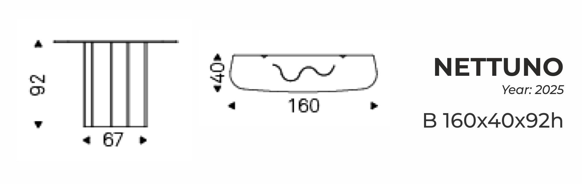 NETTUNO - B 160x40x92h