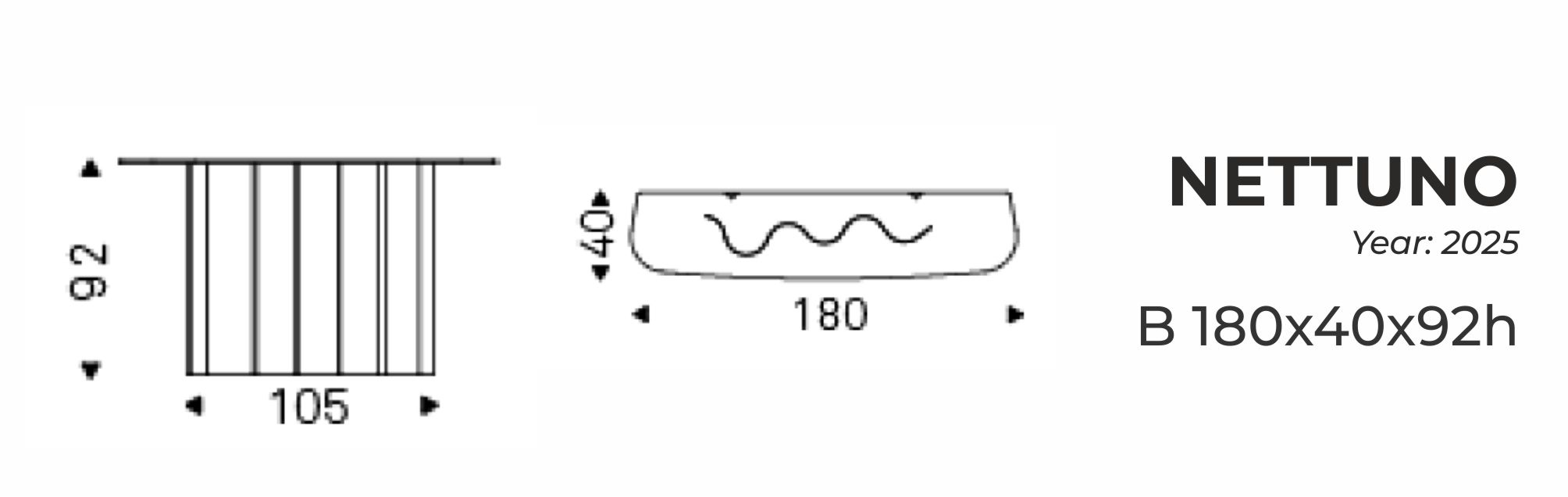 NETTUNO - B 180x40x92h