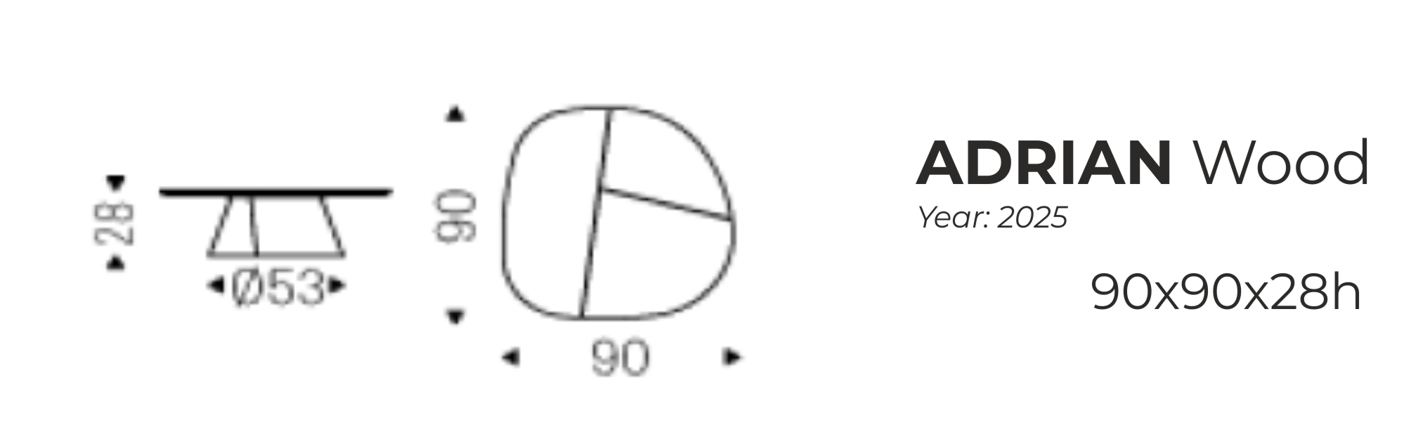 ADRIAN - 90x90x28h