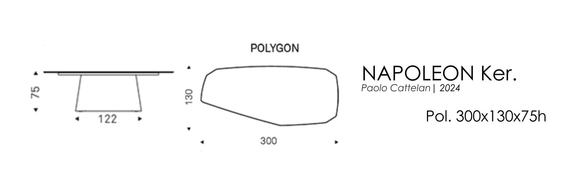 NAPOLEON 300x130x75h Pol. (кер.)