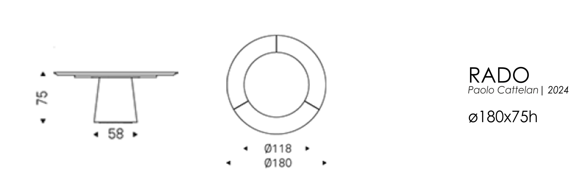 RADO - ø180x75h (кер.+шп.)