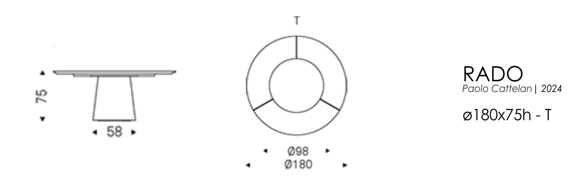 RADO - ø180x75h - T (кер.+шп.)