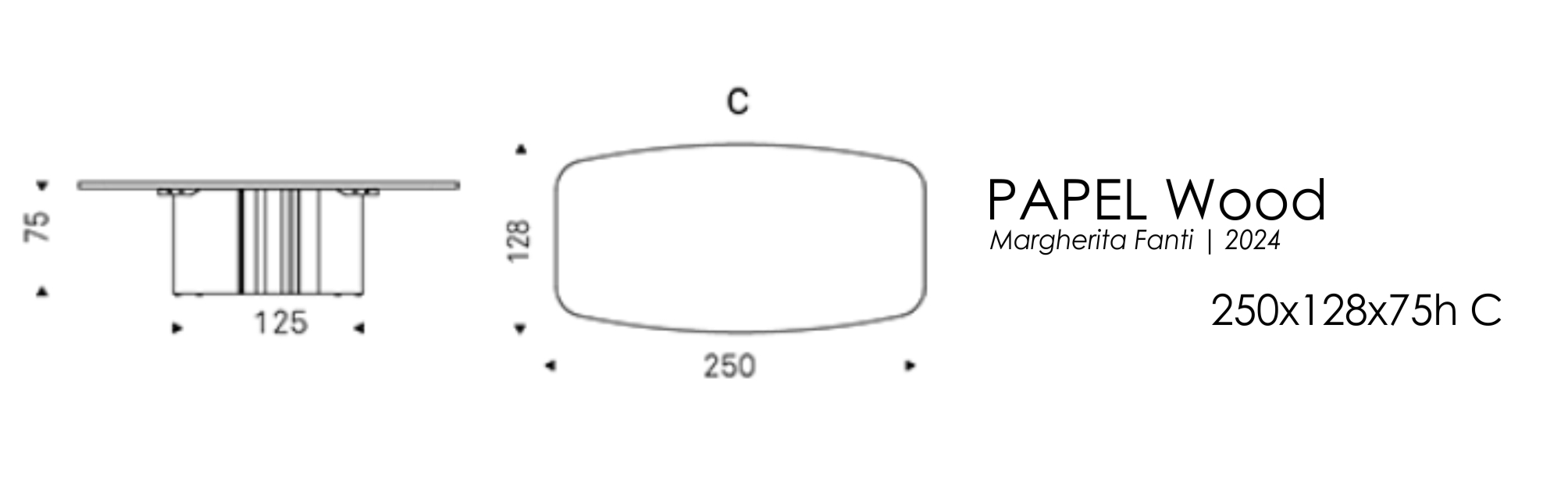 PAPEL - 250x128x75h C (шпон)