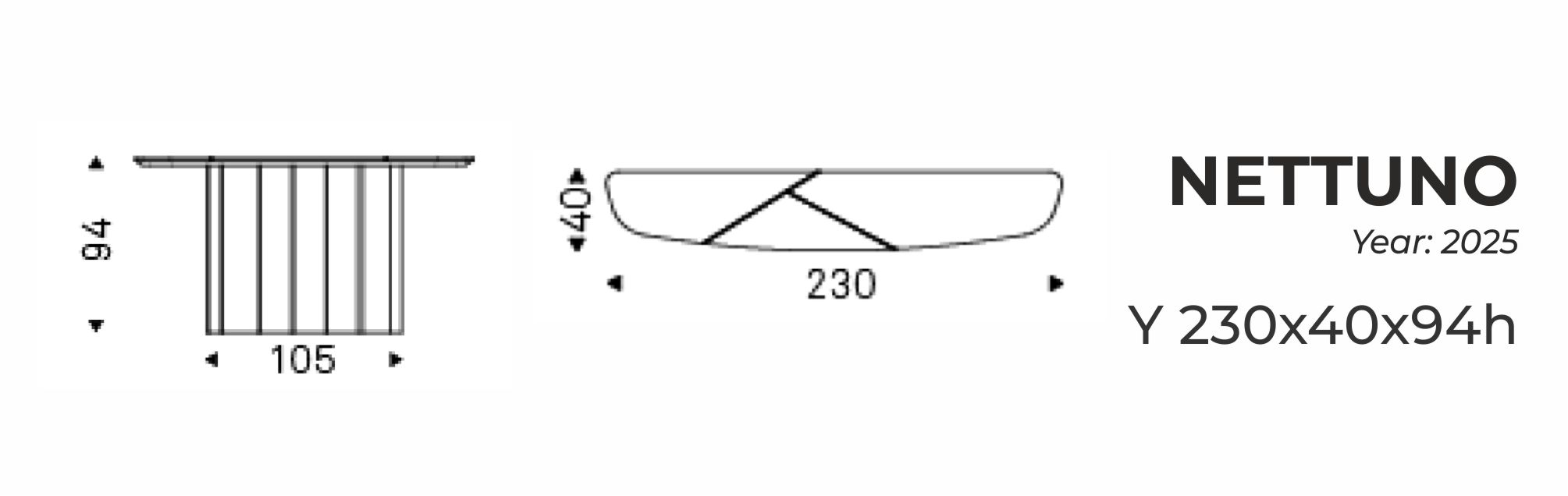 NETTUNO - Y 230x40x94h