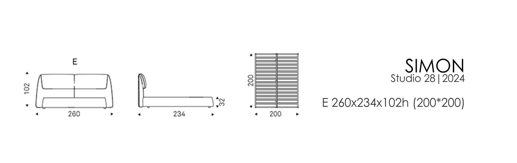 SIMON - E 260x234x102h (200*200)