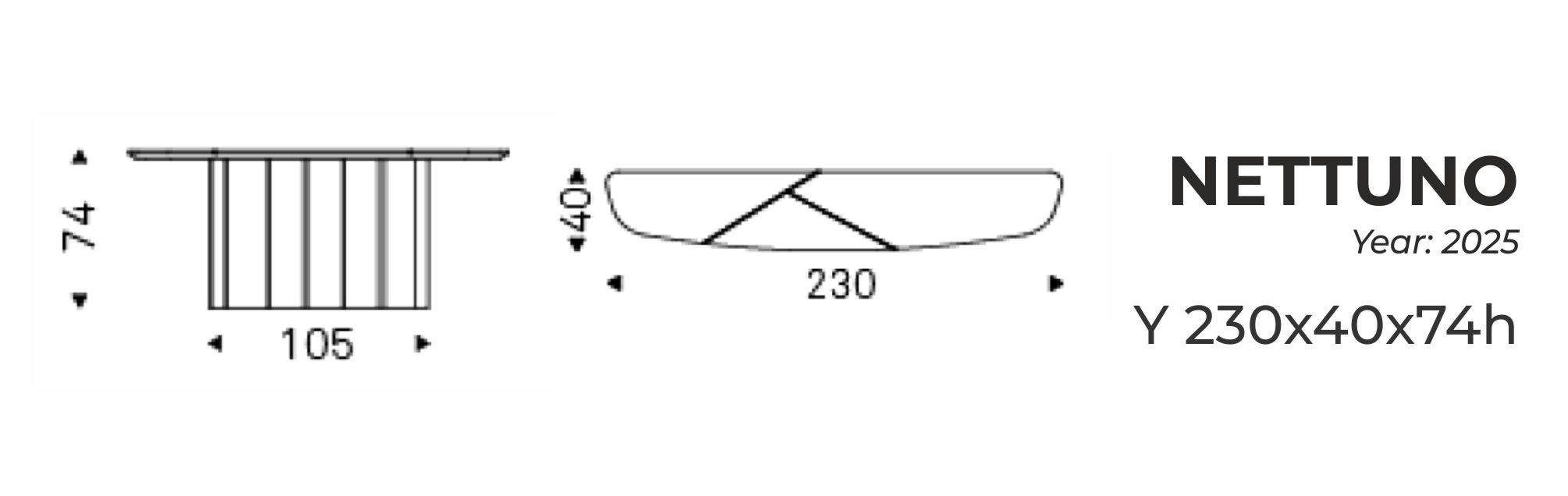 NETTUNO - Y 230x40x74h