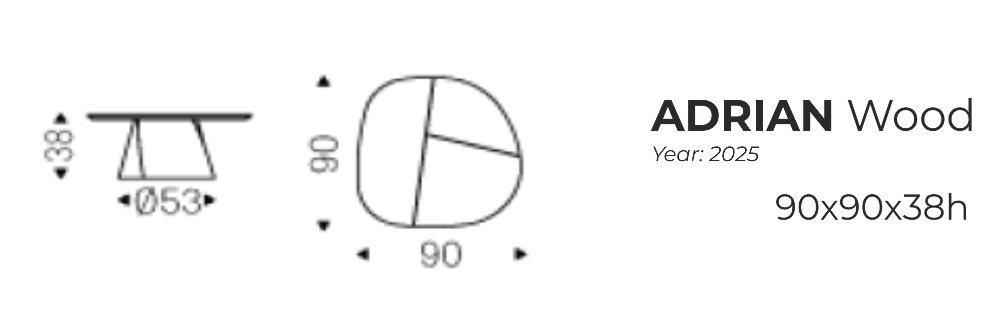 ADRIAN - 90x90x38h